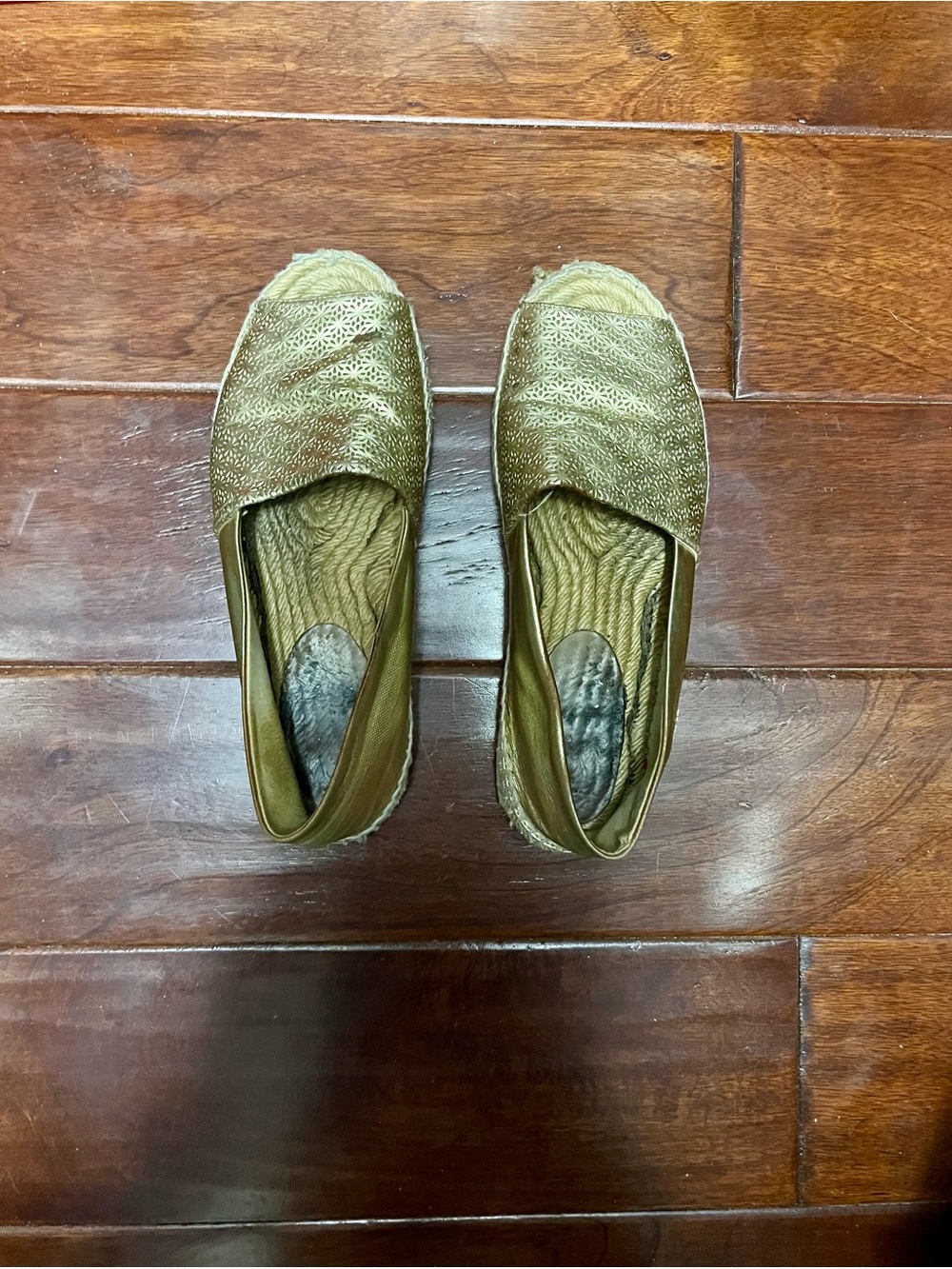 Women's Metallic Espadrille Slip-Ons - Gold